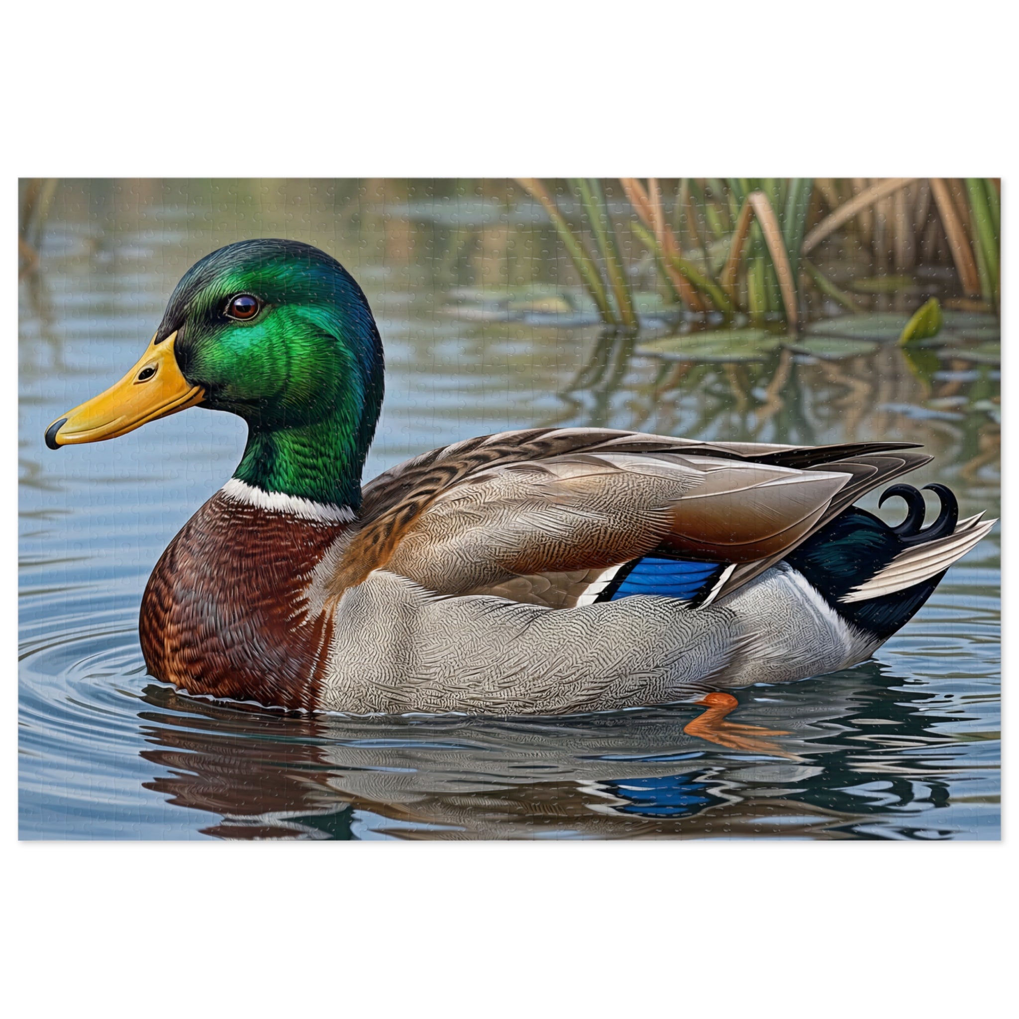 Mallard Duck Jigsaw Puzzle with Tin — Realistic Waterfowl Puzzle Gift