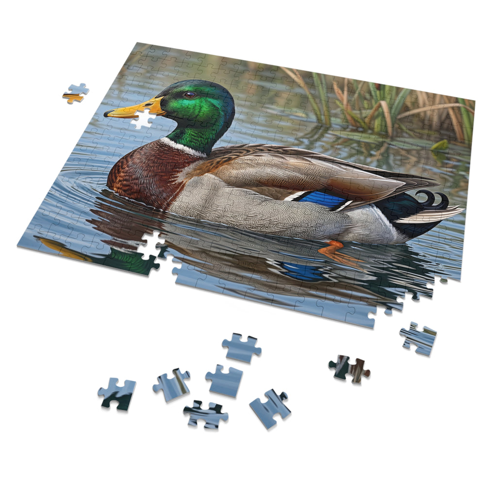 Mallard Duck Jigsaw Puzzle with Tin — Realistic Waterfowl Puzzle Gift