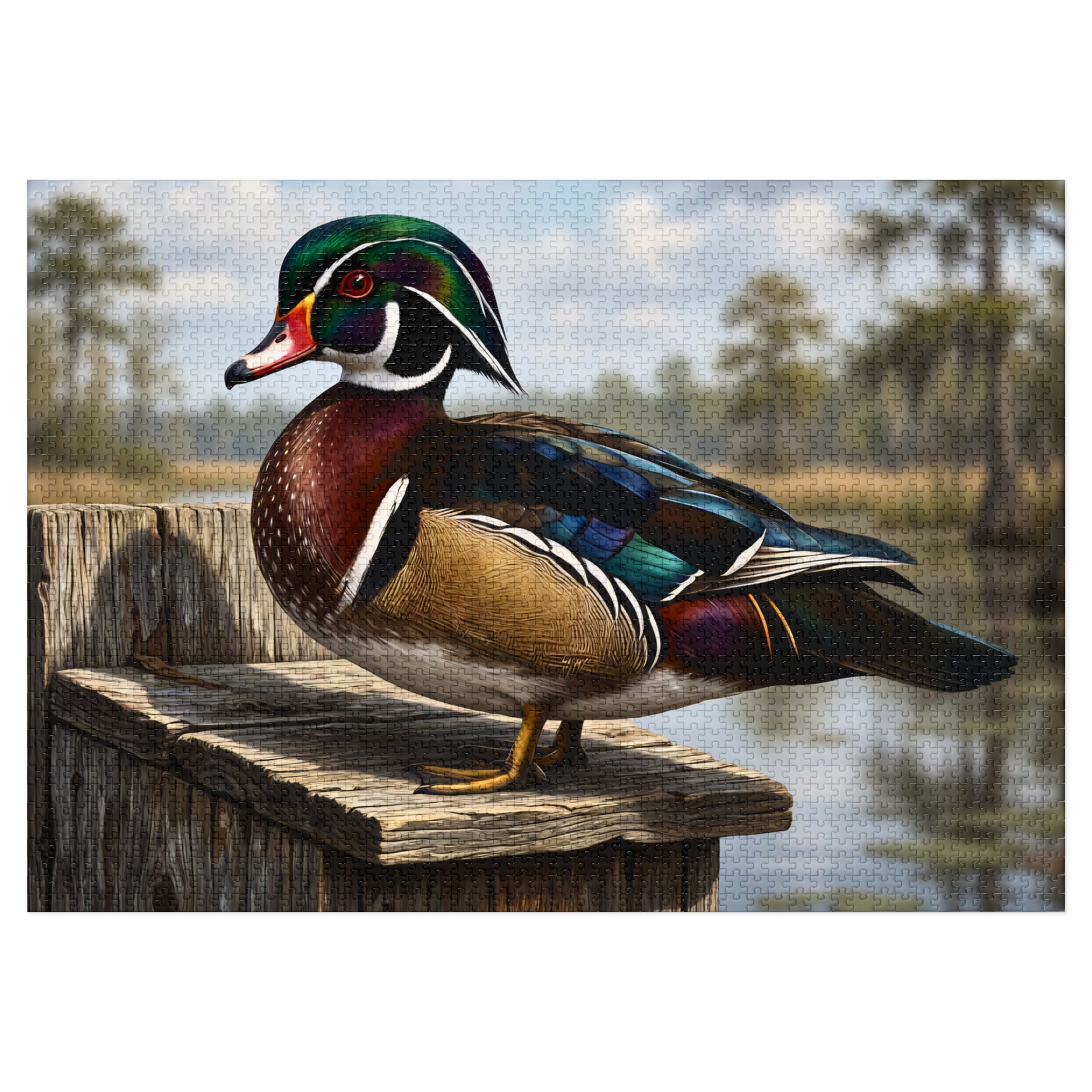 Wood Duck Jigsaw Puzzle with Tin — 500-Piece Nature Puzzle Gift