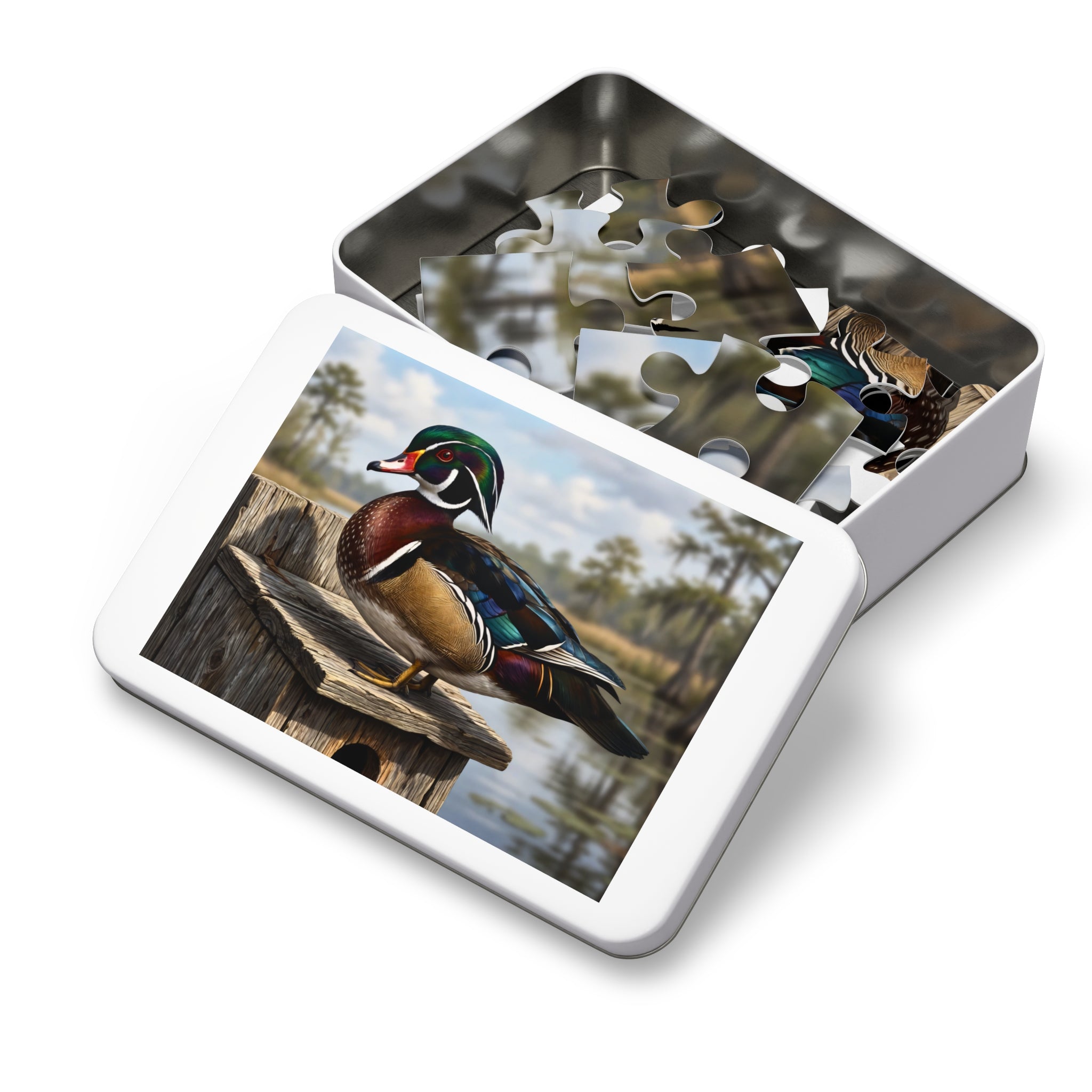 Wood Duck Jigsaw Puzzle with Tin — 500-Piece Nature Puzzle Gift