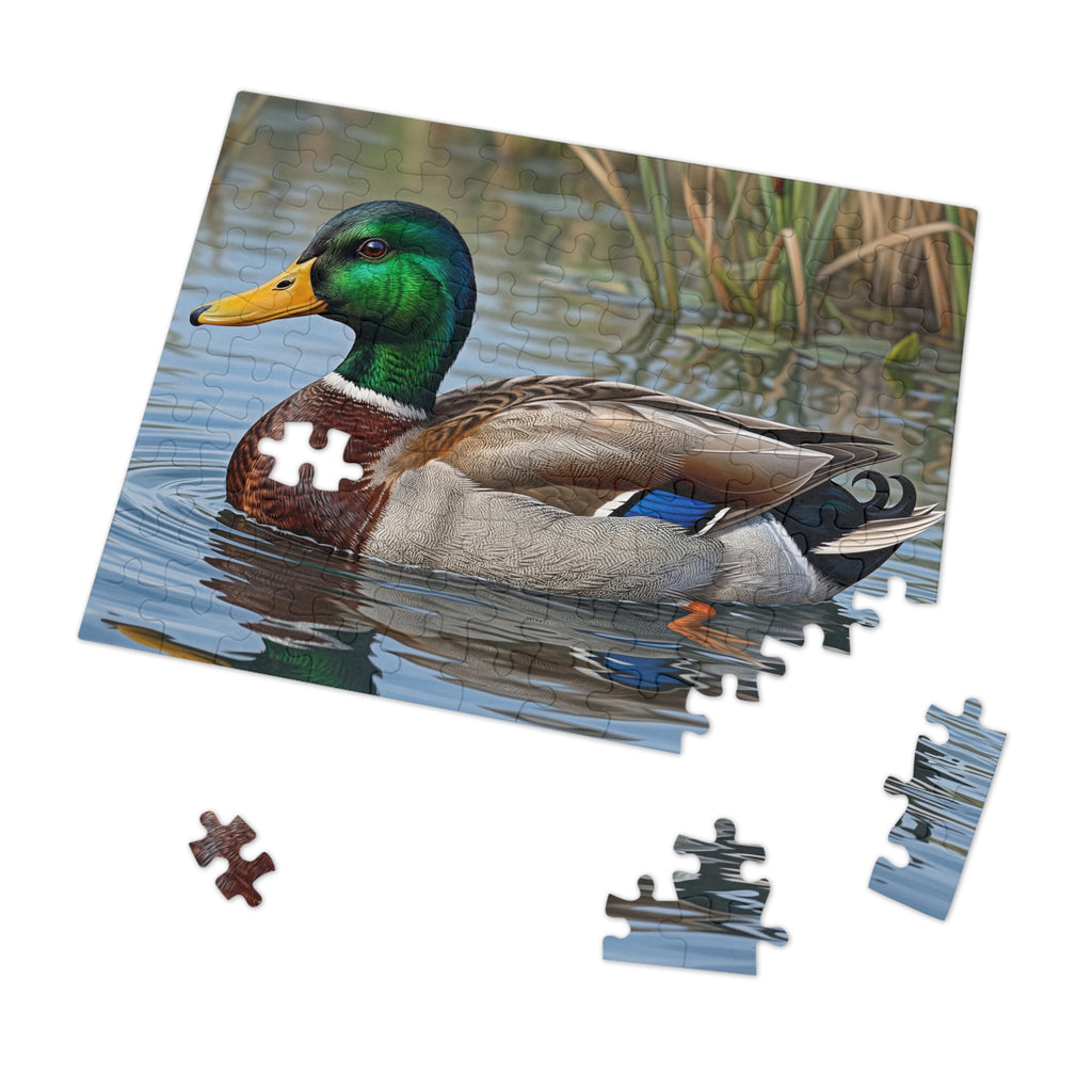 Mallard Duck Jigsaw Puzzle with Tin — Realistic Waterfowl Puzzle Gift
