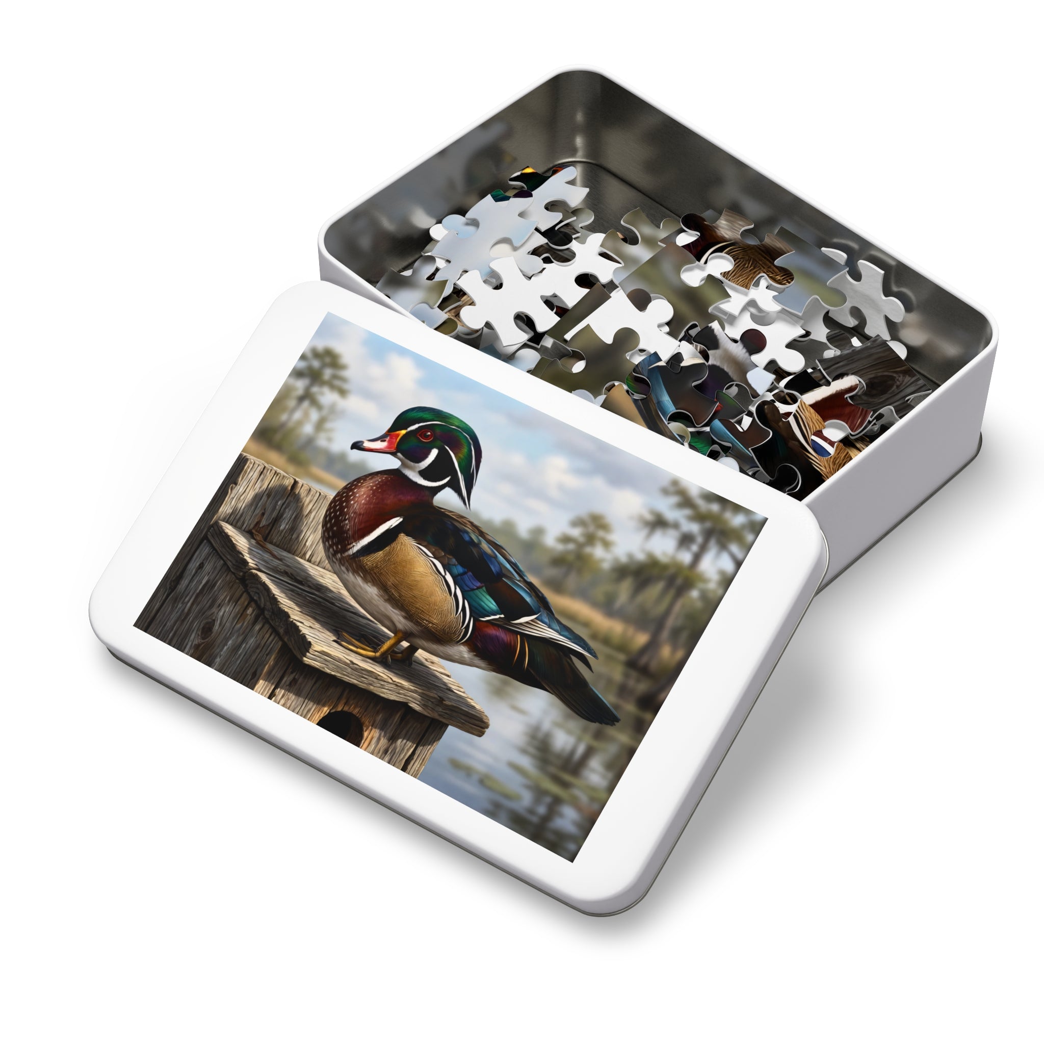 Wood Duck Jigsaw Puzzle with Tin — 500-Piece Nature Puzzle Gift