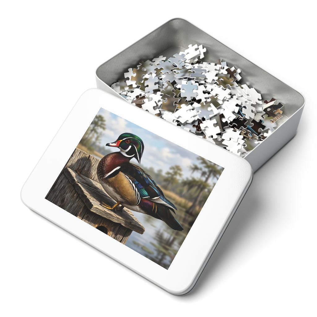 Wood Duck Jigsaw Puzzle with Tin — 500-Piece Nature Puzzle Gift