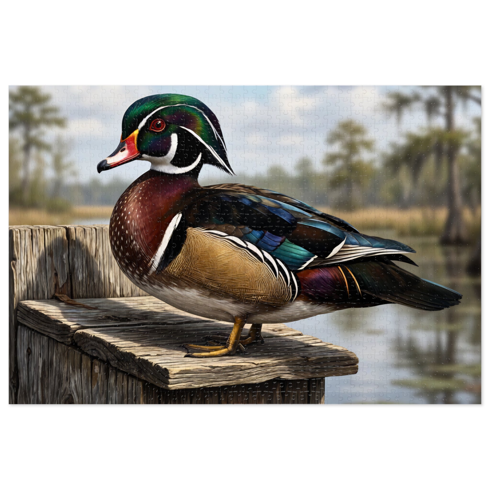 Wood Duck Jigsaw Puzzle with Tin — 500-Piece Nature Puzzle Gift